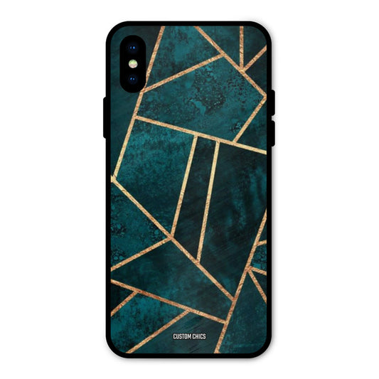 Green Gold Angle iPhone XS Mobile Back Cover - Aesthetic PrintShield Case