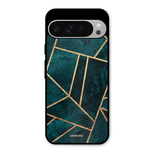 Green Gold Angle Google Pixel 9 Pro XL Mobile Back Cover - Aesthetic PrintShield Case