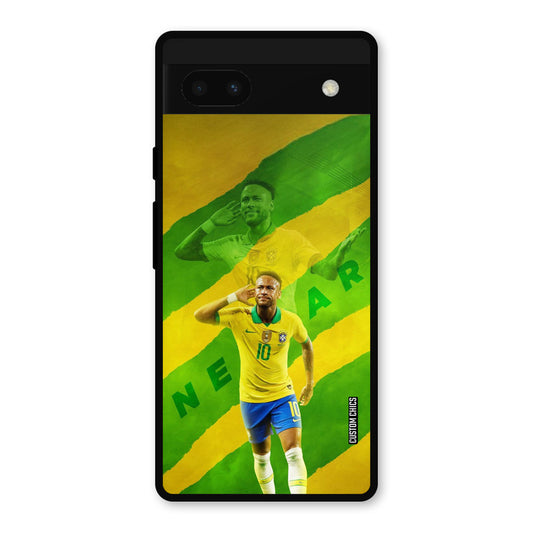 Green Yellow Neymar Google Pixel 6a Mobile Back Cover - Sports PrintShield Case