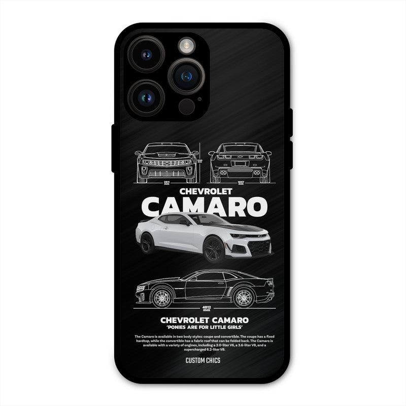 Grey Camaro iPhone 14 Pro Max Mobile Back Cover - Car&Bike PrintShield Case
