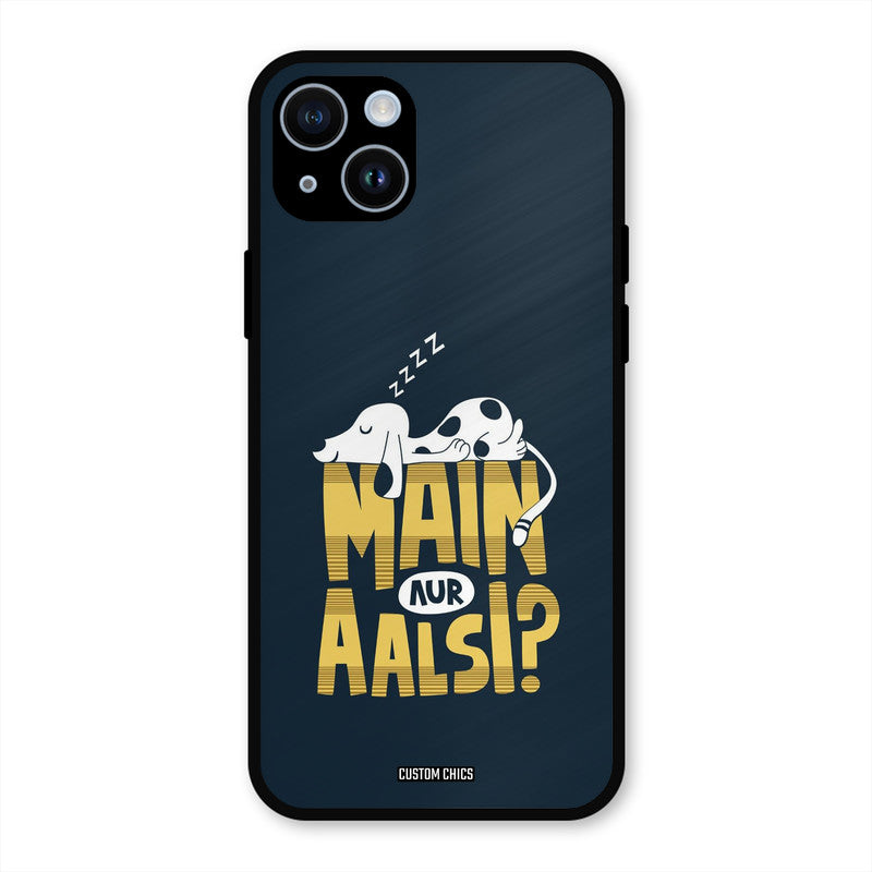 Main Aur Aalsi iPhone 14 Mobile Back Cover - Typography PrintShield Case