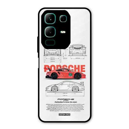 Orabge Porche Infinix Note 50x Mobile Back Cover - Car&Bike PrintShield Case