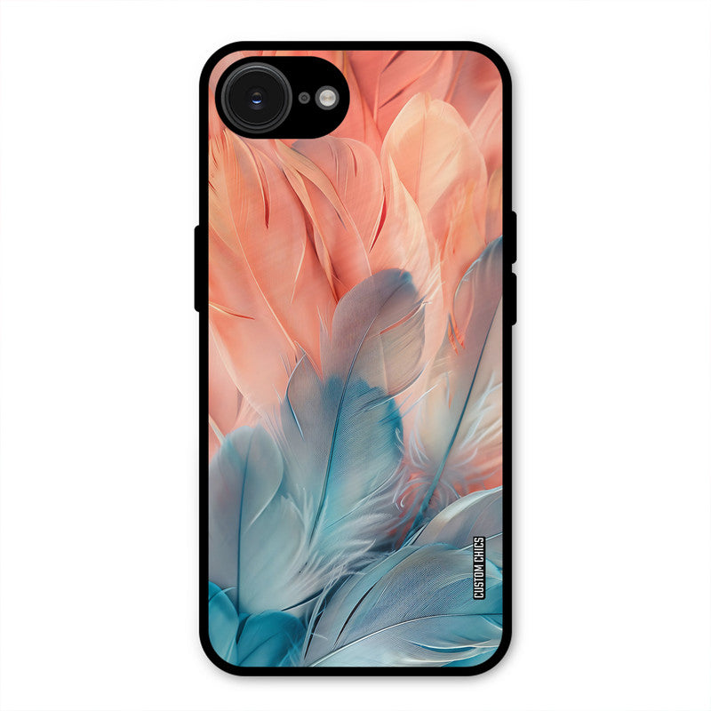 Orange Blue Feather iPhone 16e Mobile Back Cover - Aesthetic PrintShield Case