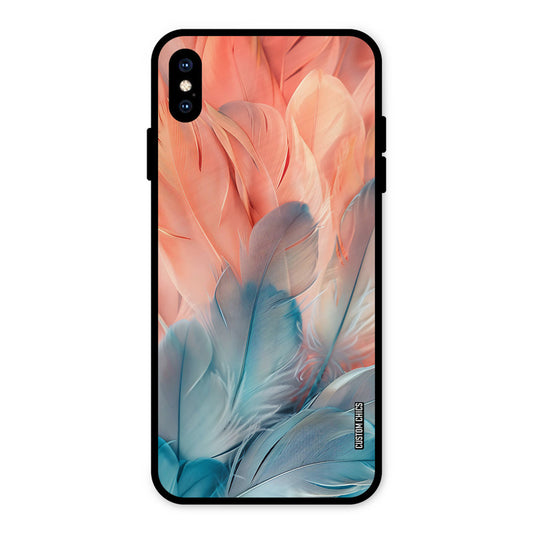Orange Blue Feather iPhone XS Max Mobile Back Cover - Aesthetic PrintShield Case