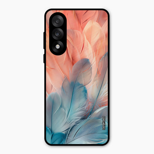 Orange Blue Feather Oneplus Nord 5 Mobile Back Cover - Aesthetic PrintShield Case