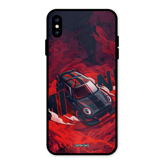 Red Black Cooper iPhone XS Max Mobile Back Cover - Car&Bike PrintShield Case