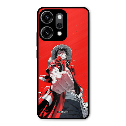 Red Luffy Oppo Reno 14 Pro Mobile Back Cover - Anime PrintShield Case