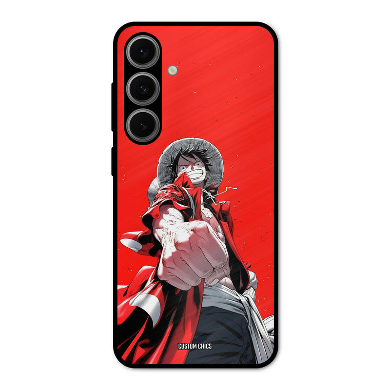 Red Luffy Samsung Galaxy S24 Mobile Back Cover - Anime PrintShield Case