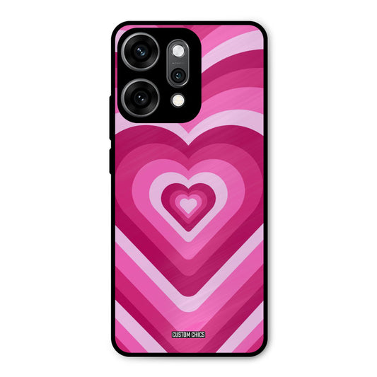 Red Pink Heart Oppo Reno 14 Pro Mobile Back Cover - Aesthetic PrintShield Case