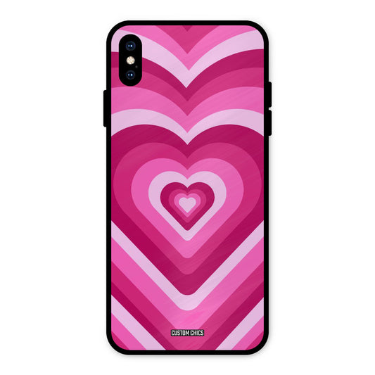 Red Pink Heart iPhone XS Max Mobile Back Cover - Aesthetic PrintShield Case