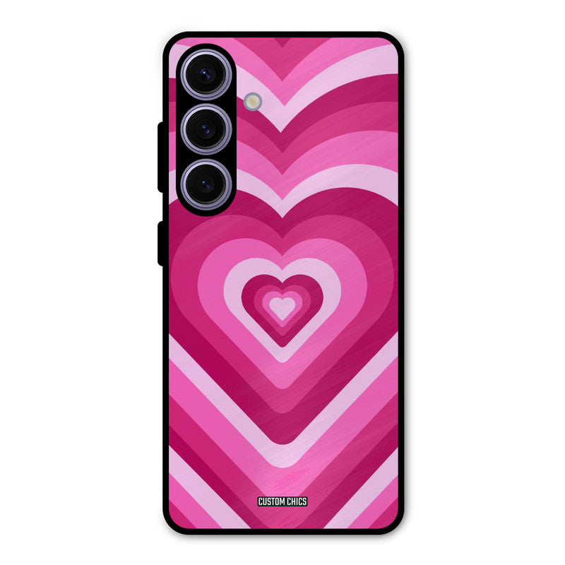 Red Pink Heart Samsung Galaxy S24 Mobile Back Cover - Aesthetic PrintShield Case