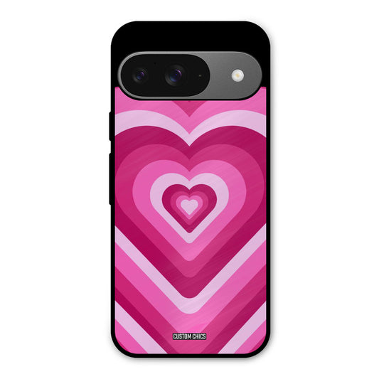 Red Pink Heart Google Pixel 9 Mobile Back Cover - Aesthetic PrintShield Case