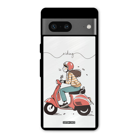 Rider Girl Google Pixel 7 Mobile Back Cover - Car&Bike PrintShield Case
