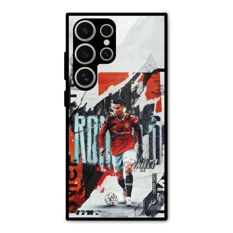 Ronaldo Paper Art Samsung Galaxy S24 Ultra Mobile Back Cover - Sports PrintShield Case