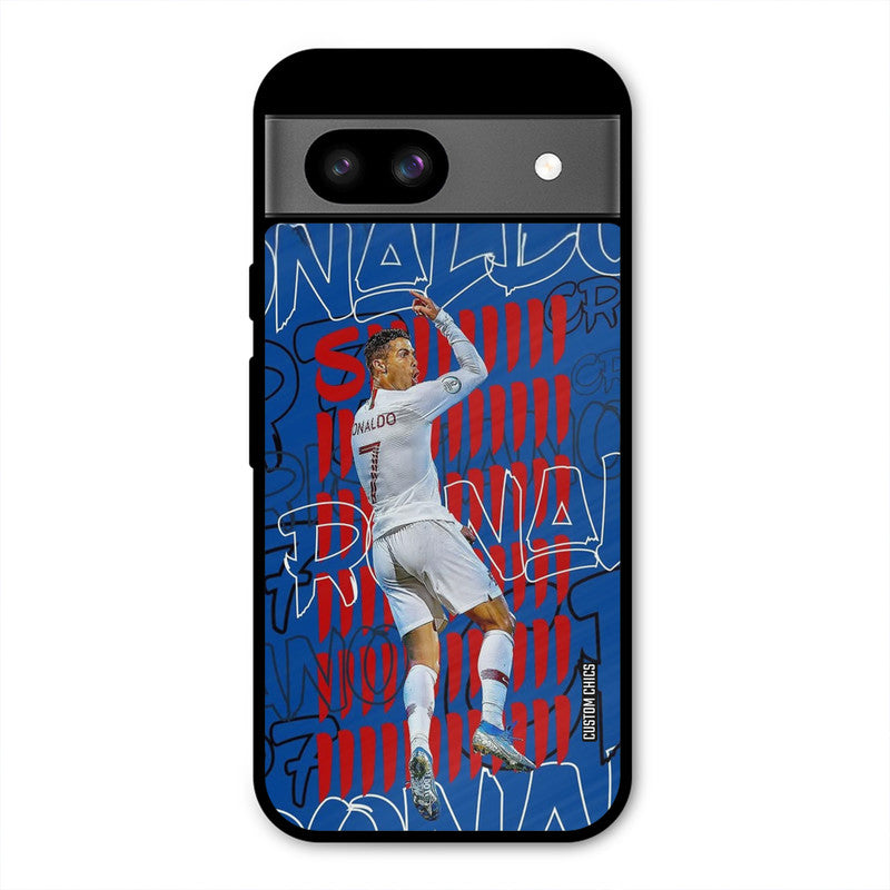 Ronaldo Typography Google Pixel 8a Mobile Back Cover - Sports PrintShield Case