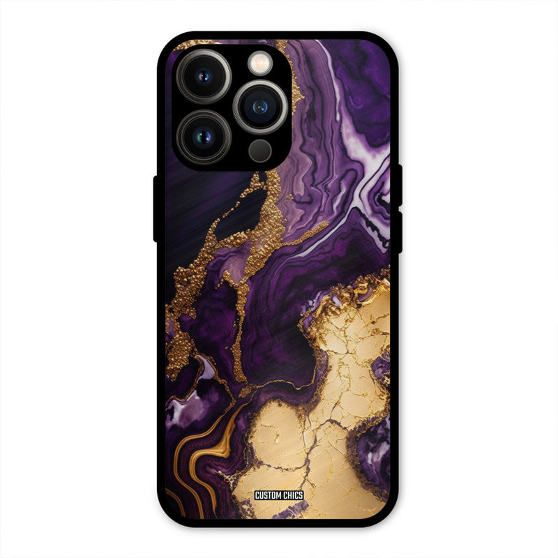 Viole Gold iPhone 13 Pro Max Mobile Back Cover - Aesthetic PrintShield Case