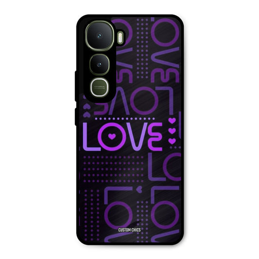 Violet Love Vivo Y400 Mobile Back Cover - Typography PrintShield Case