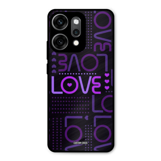 Violet Love Oppo Reno 14 Pro Mobile Back Cover - Typography PrintShield Case