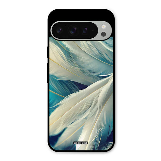 White Feather Google Pixel 9 Pro XL Mobile Back Cover - Aesthetic PrintShield Case