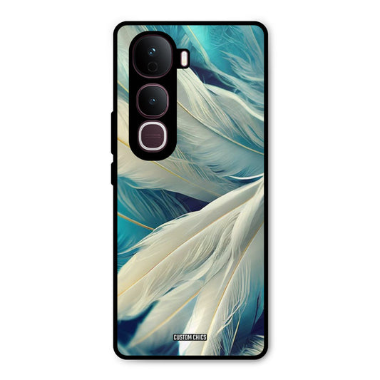 White Feather Vivo Y400 Pro Mobile Back Cover - Aesthetic PrintShield Case