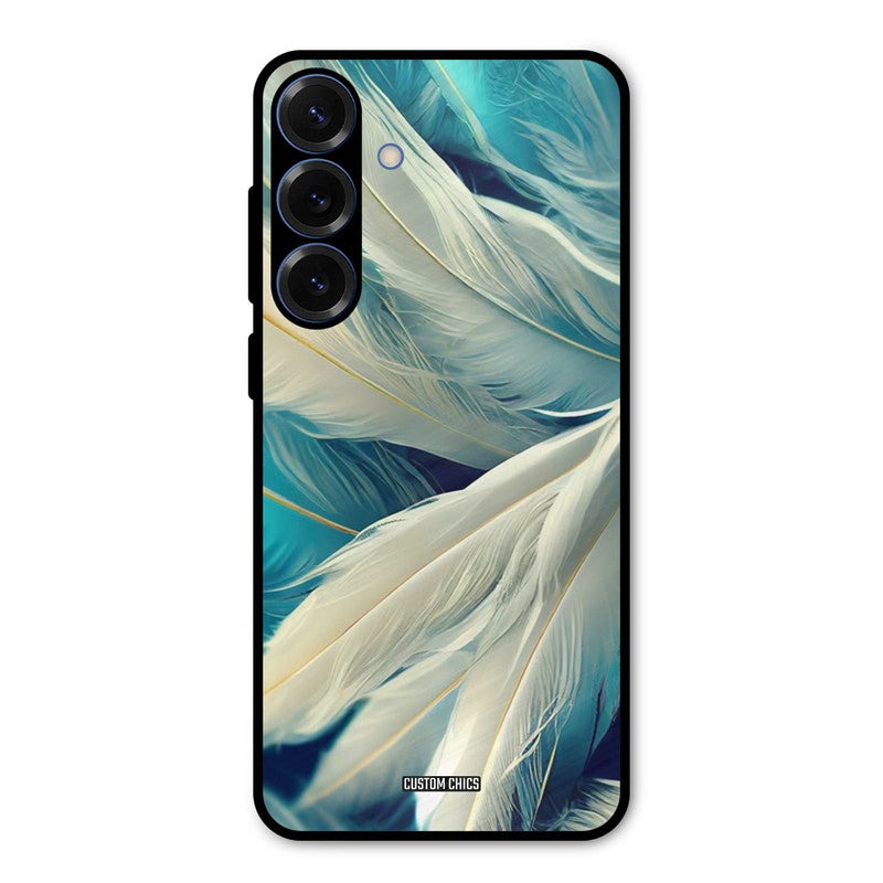 White Feather Samsung Galaxy S25 Plus Mobile Back Cover - Aesthetic PrintShield Case