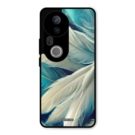 White Feather Vivo T4 Ultra Mobile Back Cover - Aesthetic PrintShield Case