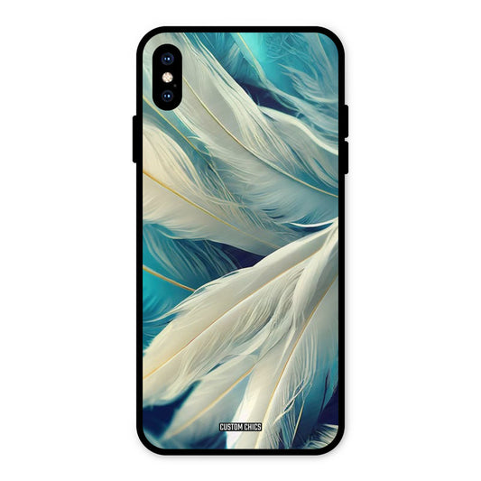 White Feather iPhone XS Max Mobile Back Cover - Aesthetic PrintShield Case