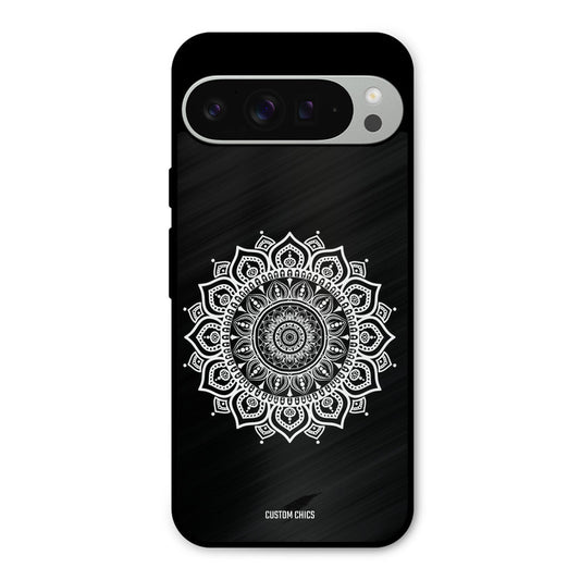 White Mandala Art Google Pixel 9 Pro XL Mobile Back Cover - Aesthetic PrintShield Case