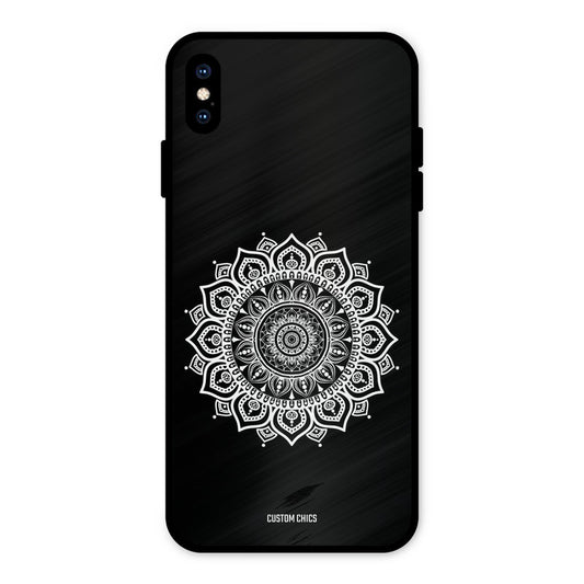 White Mandala Art iPhone XS Max Mobile Back Cover - Aesthetic PrintShield Case