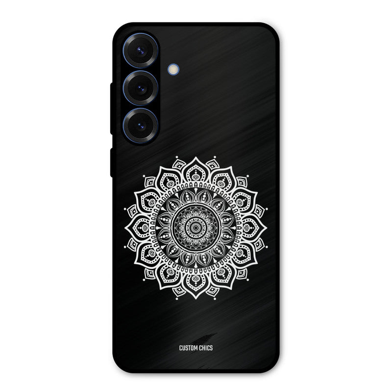 White Mandala Art Samsung Galaxy S25 Plus Mobile Back Cover - Aesthetic PrintShield Case