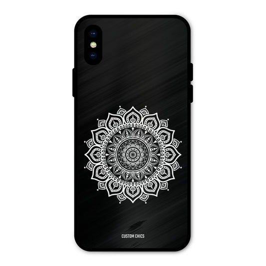 White Mandala Art iPhone XS Mobile Back Cover - Aesthetic PrintShield Case