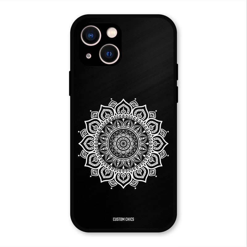 White Mandala Art iPhone 13 Mobile Back Cover - Aesthetic PrintShield Case