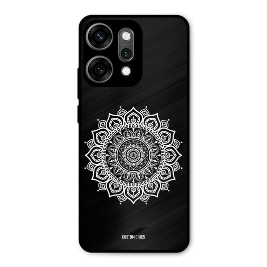 White Mandala Art Oppo Reno 14 Pro Mobile Back Cover - Aesthetic PrintShield Case