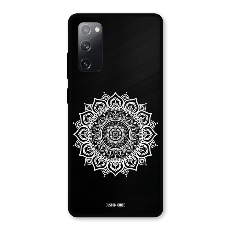 White Mandala Art Samsung Galaxy S20 FE 5G Mobile Back Cover - Aesthetic PrintShield Case