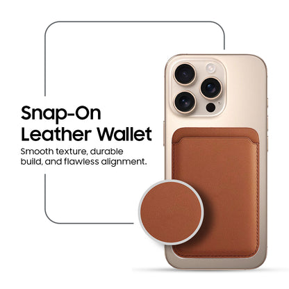 MagSafe Leather Wallet – Premium Magnetic Card Holder (Brown)