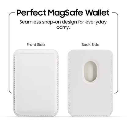 MagSafe Leather Wallet – Premium Magnetic Card Holder (White)