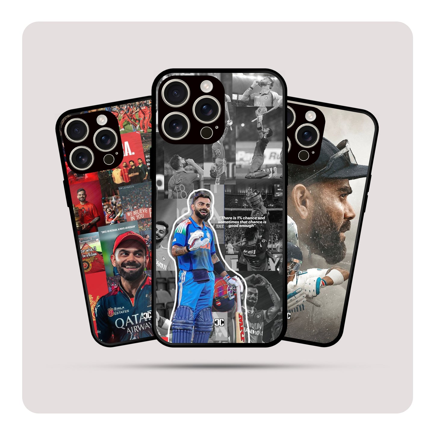 King Kohli Pack Of 3 – Premium PrintShield Mobile Covers