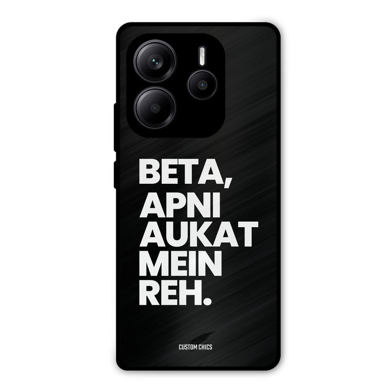 Aukat Me Reh Redmi Note 14 Mobile Back Cover - Typography PrintShield Case