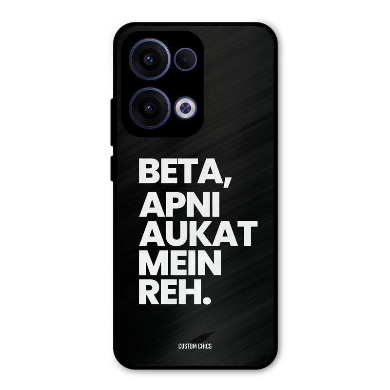Aukat Me Reh Oppo Reno 13 5G Mobile Back Cover - Typography PrintShield Case