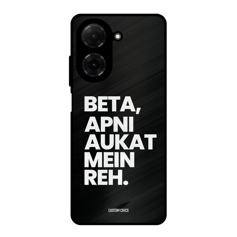 Aukat Me Reh Poco C71 Mobile Back Cover - Typography PrintShield Case
