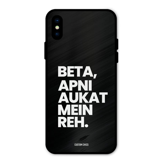 Aukat Me Reh iPhone X Mobile Back Cover - Typography PrintShield Case