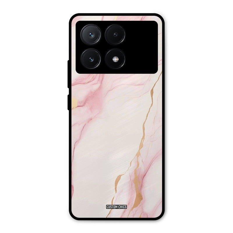 Baby Pink Marble Poco X6 Pro Mobile Back Cover - Aesthetic PrintShield Case