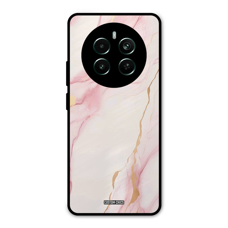 Baby Pink Marble Realme 12 Plus Mobile Back Cover - Aesthetic PrintShield Case