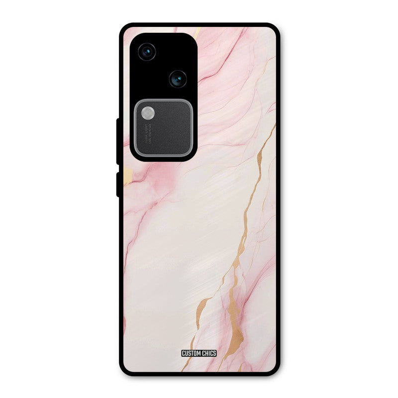 Baby Pink Marble Vivo V30 Mobile Back Cover - Aesthetic PrintShield Case