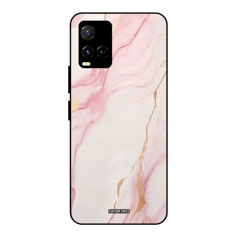 Baby Pink Marble Vivo Y33s Mobile Back Cover - Aesthetic PrintShield Case