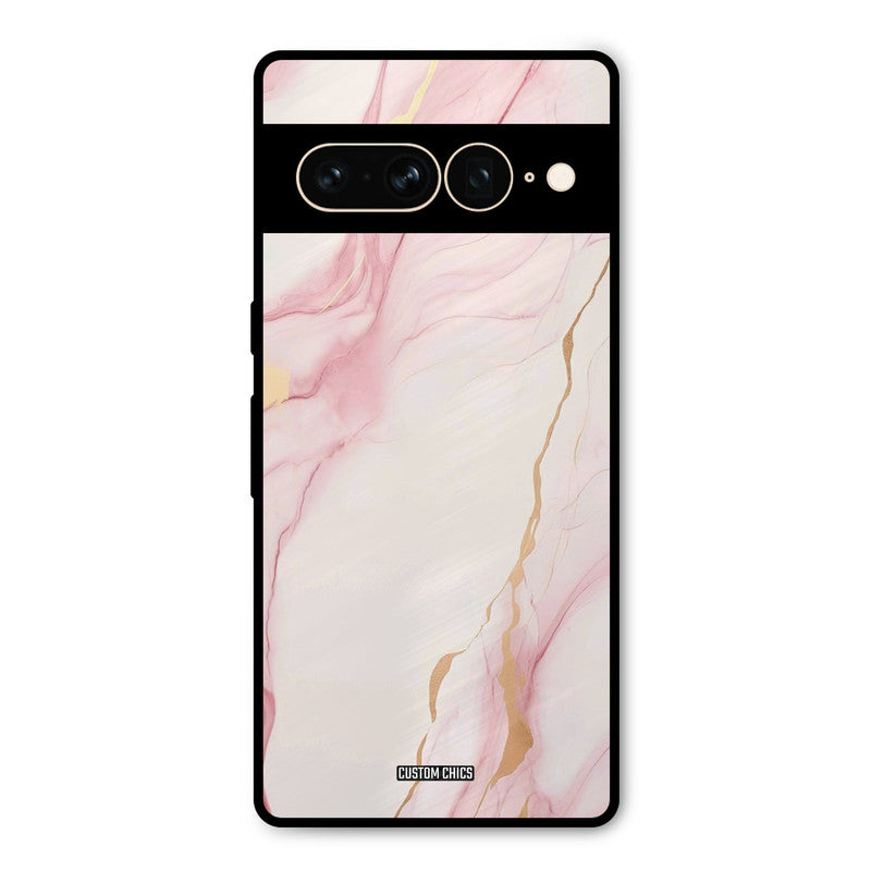 Baby Pink Marble Google Pixel 7 Pro Mobile Back Cover - Aesthetic PrintShield Case