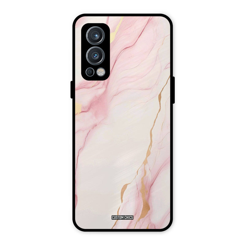 Baby Pink Marble OnePlus Nord 2 5G Mobile Back Cover - Aesthetic PrintShield Case