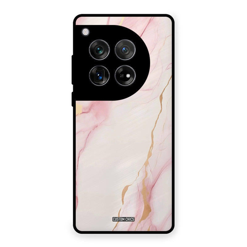 Baby Pink Marble OnePlus 12 Mobile Back Cover - Aesthetic PrintShield Case