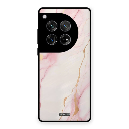Baby Pink Marble OnePlus 12 Mobile Back Cover - Aesthetic PrintShield Case