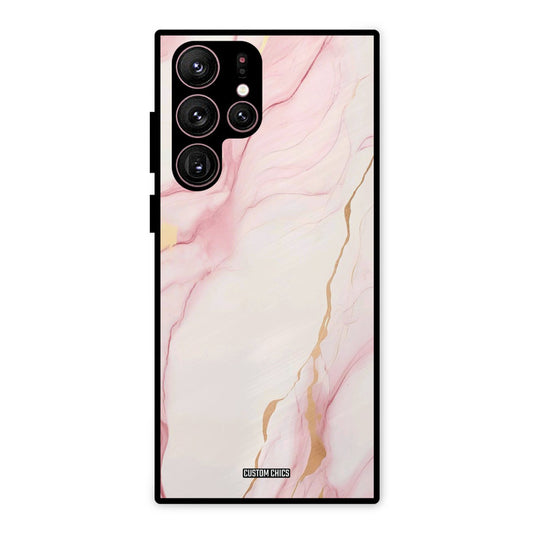 Baby Pink Marble Samsung Galaxy S22 Ultra Mobile Back Cover - Aesthetic PrintShield Case
